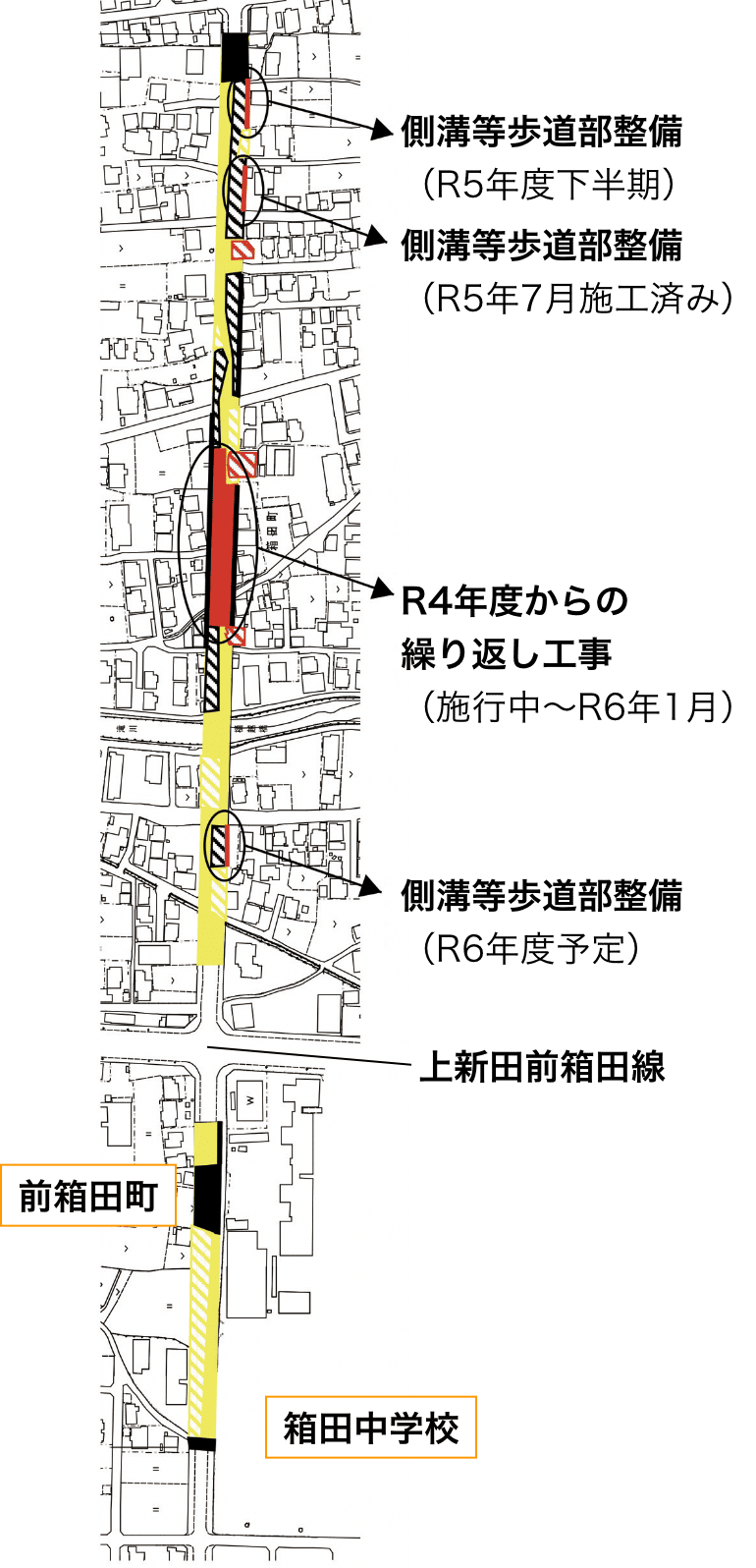 箱田中から東へ狭あい道路 整備事業